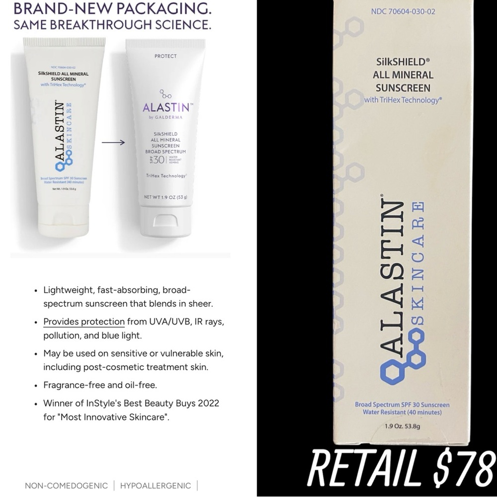 SilkSHIELD All Mineral Sunscreen SPF 30 - White/Clear